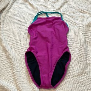 Jolyn onesie. Brandon Contrast- Mulberry and Seafoam Size 26